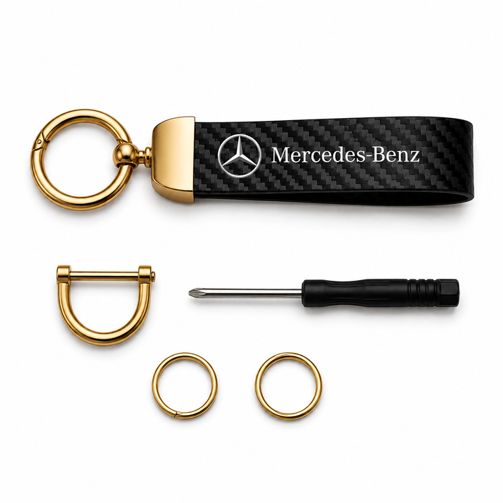 Keychain for Mercedes - Carbon & Gold