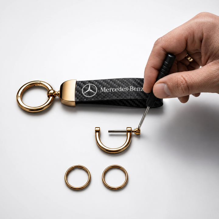 Keychain for Mercedes - Carbon & Gold