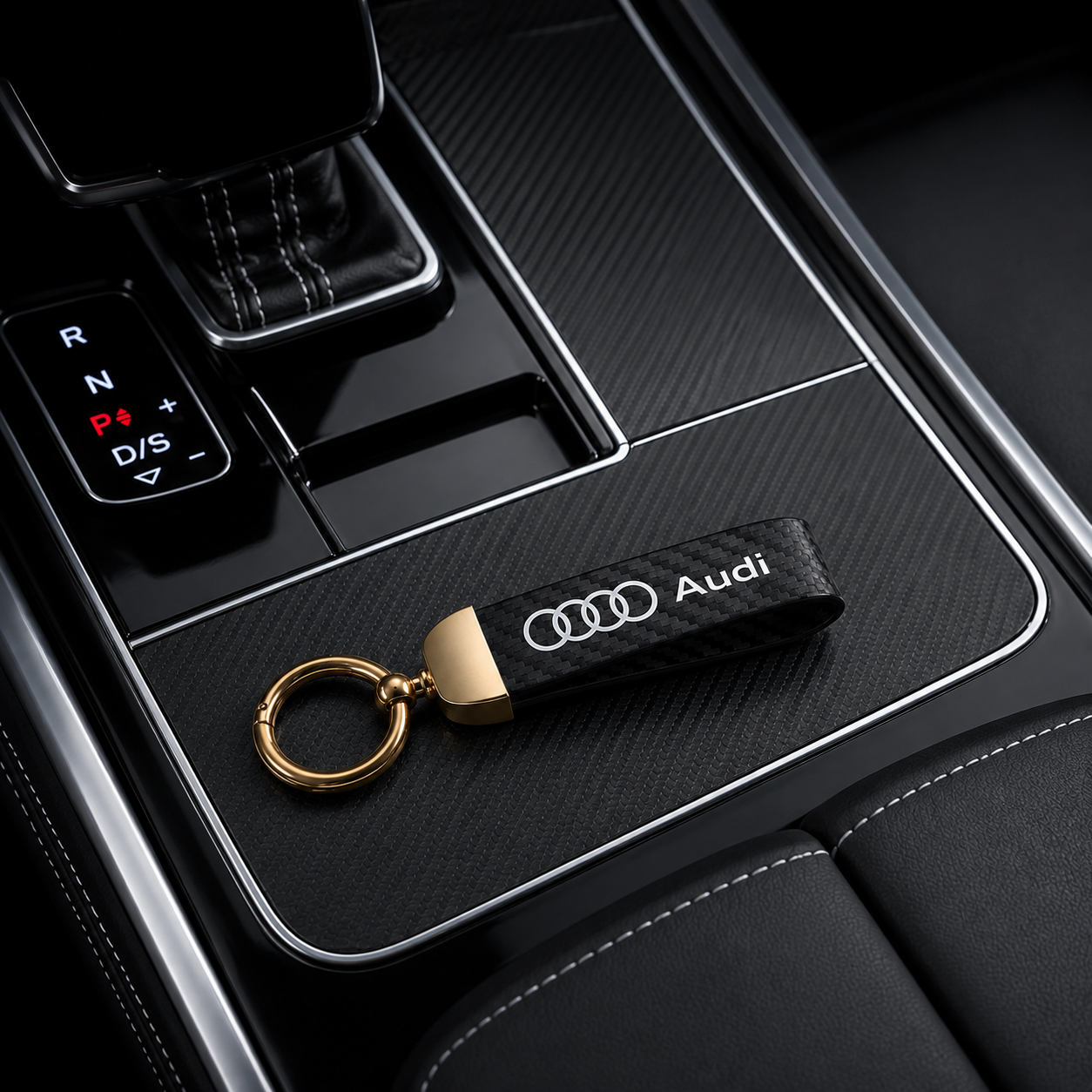 Keychain for Audi - Carbon & Gold