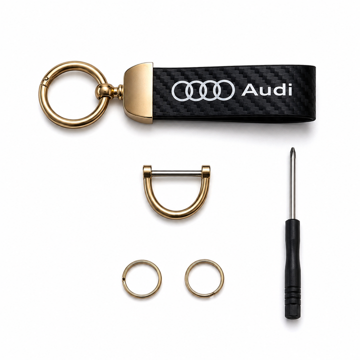 Keychain for Audi - Carbon & Gold