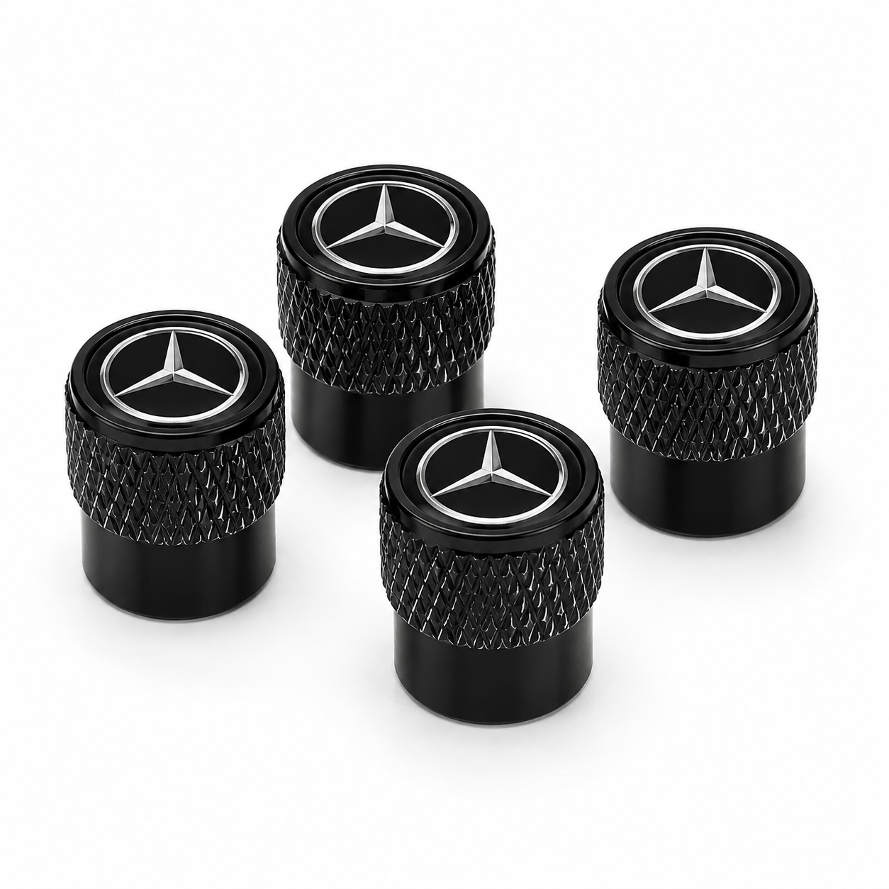Premium Valve Caps for Mercedes-Benz – Black Aluminium