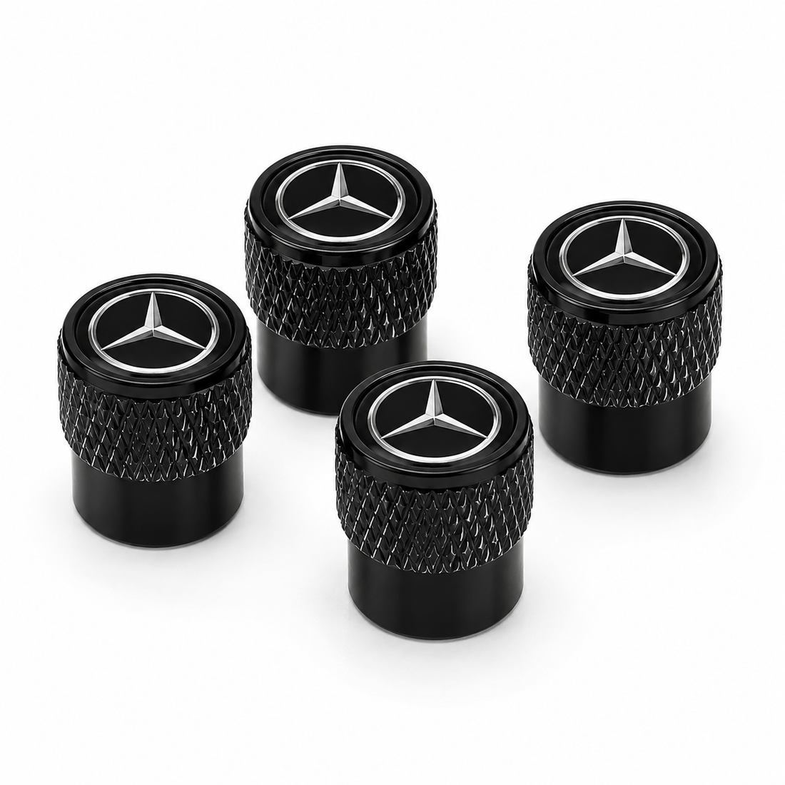 Premium Valve Caps for Mercedes-Benz – Black Aluminium