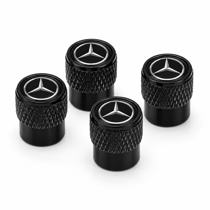 Premium Valve Caps for Mercedes-Benz – Black Aluminium