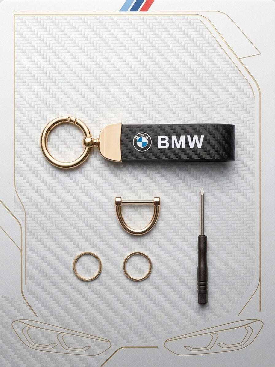 Keychain for BMW - Carbon & Gold