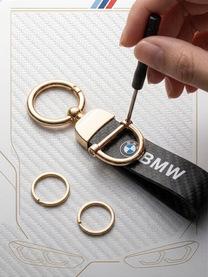 Keychain for BMW - Carbon & Gold