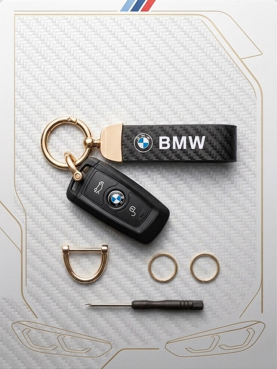 Keychain for BMW - Carbon & Gold