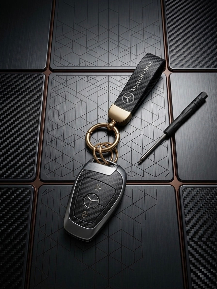 Keychain for Mercedes - Carbon & Gold