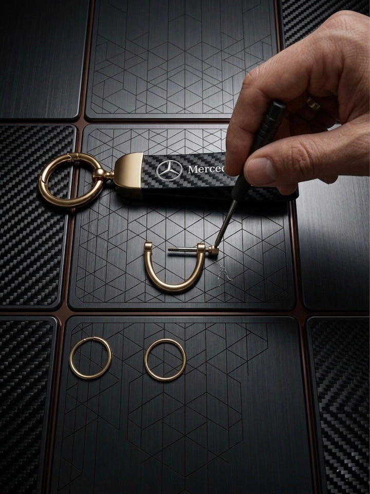 Keychain for Mercedes - Carbon & Gold