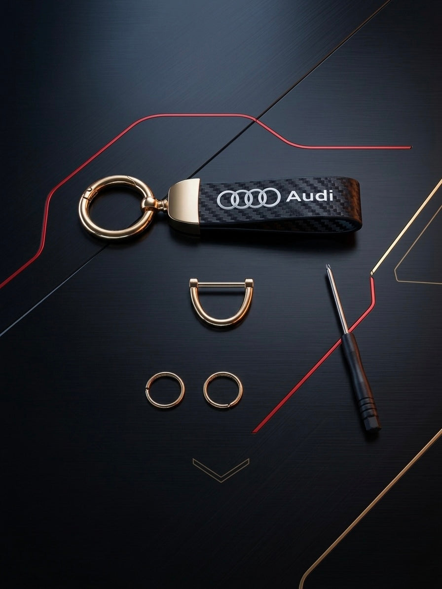 Keychain for Audi - Carbon & Gold