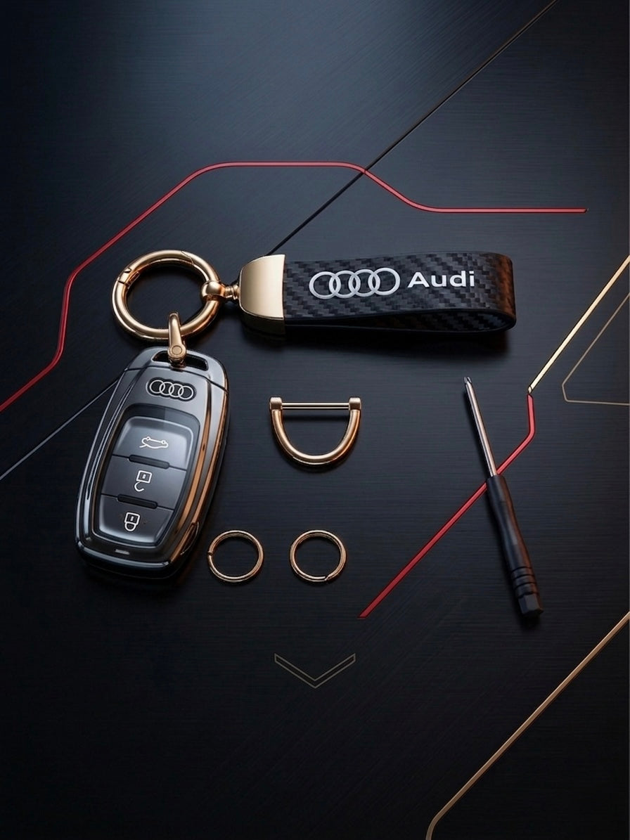 Keychain for Audi - Carbon & Gold