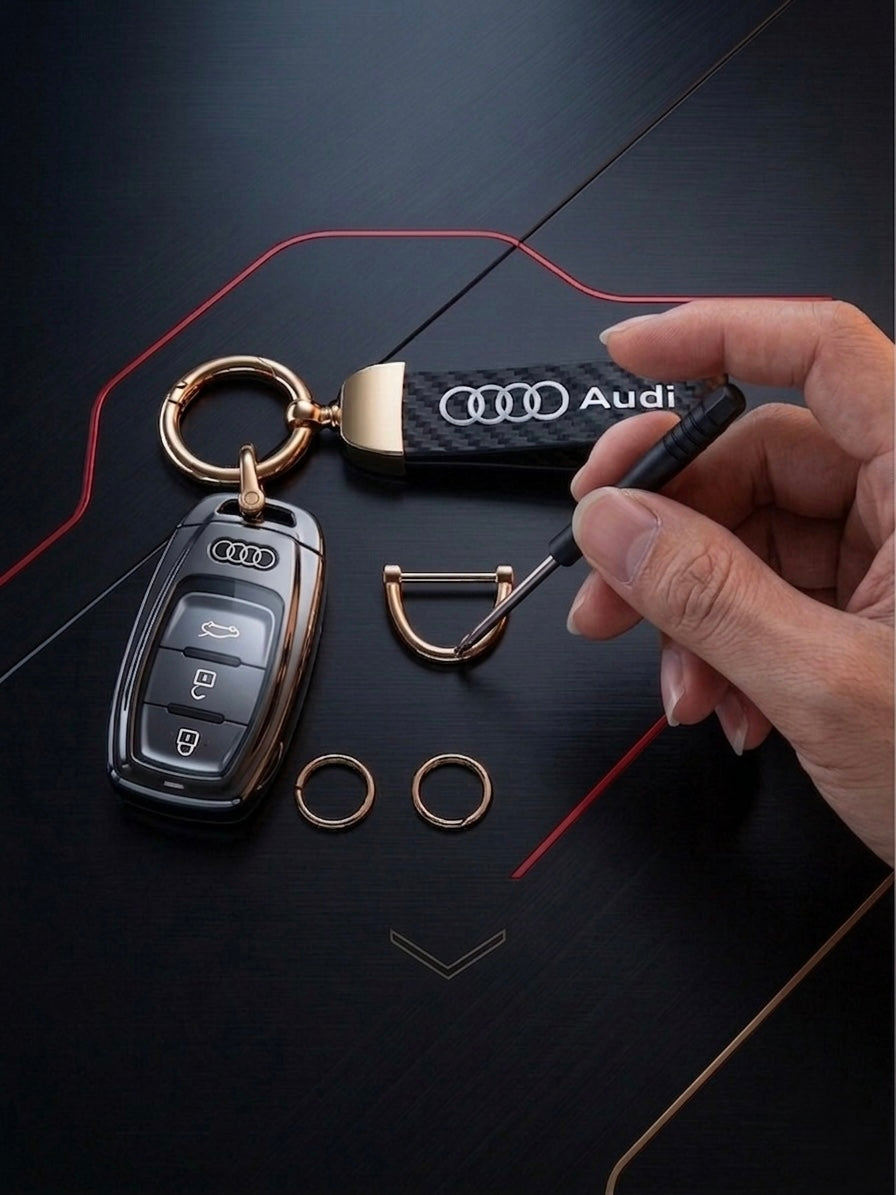 Keychain for Audi - Carbon & Gold