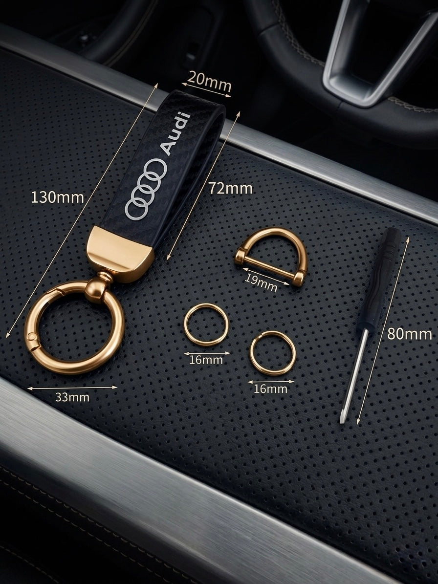 Keychain for Audi - Carbon & Gold