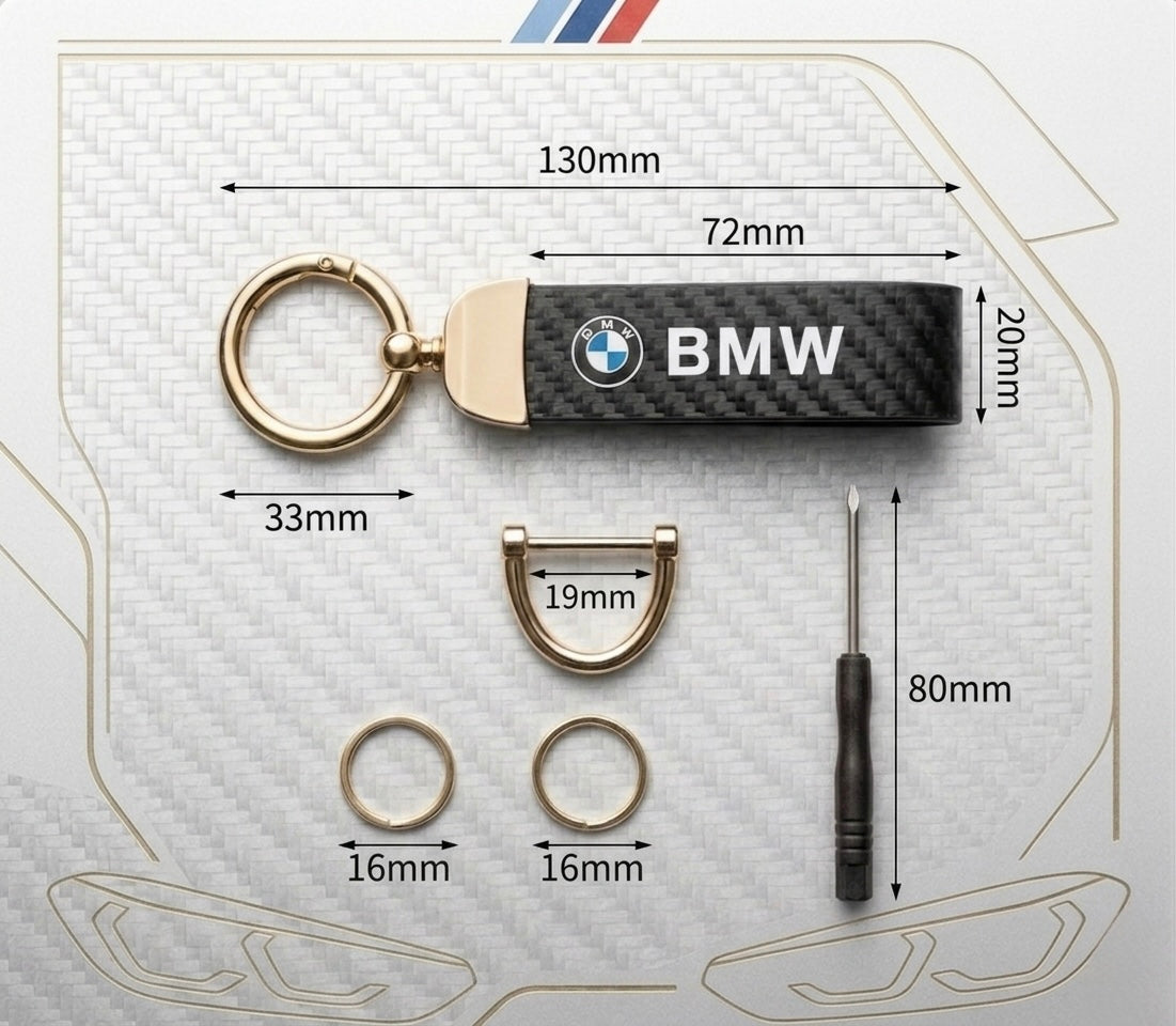 Keychain for BMW - Carbon & Gold