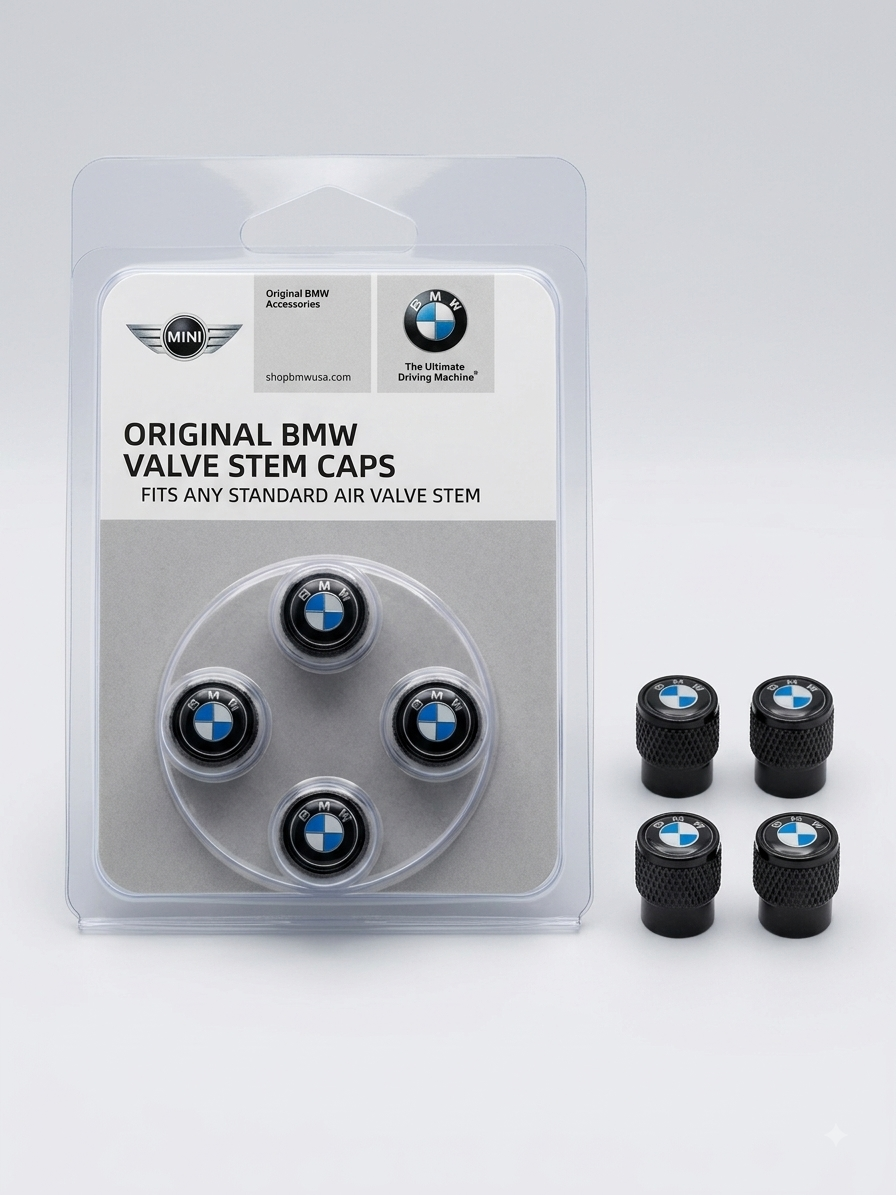 Premium Valve Caps for BMW – Black Aluminium