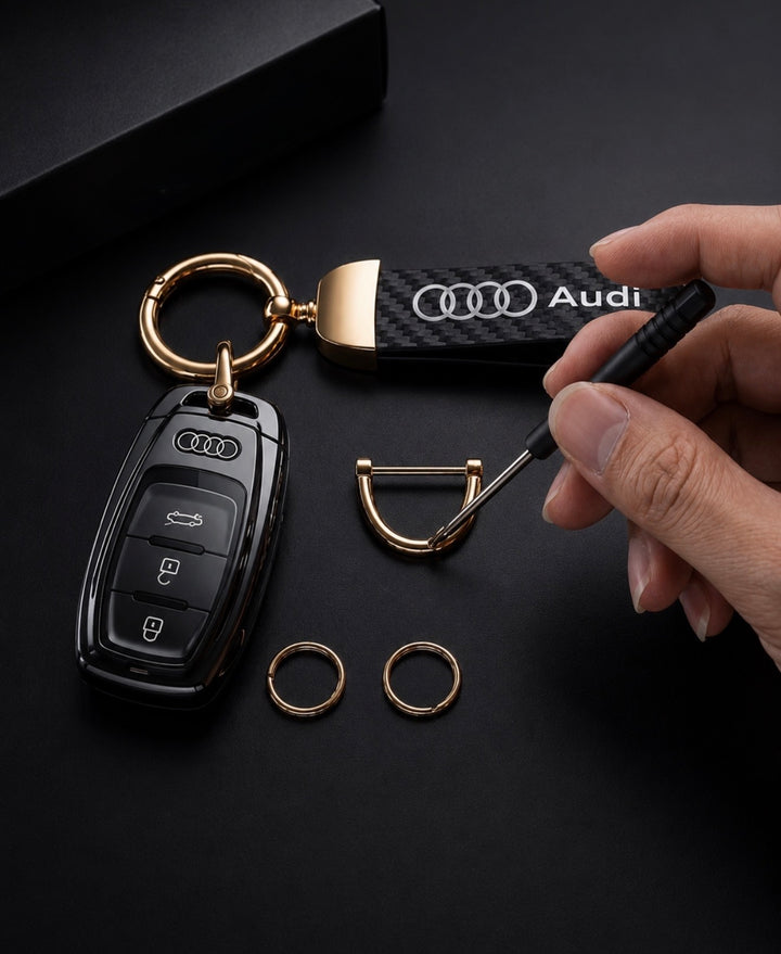 Keychain for Audi - Carbon & Gold