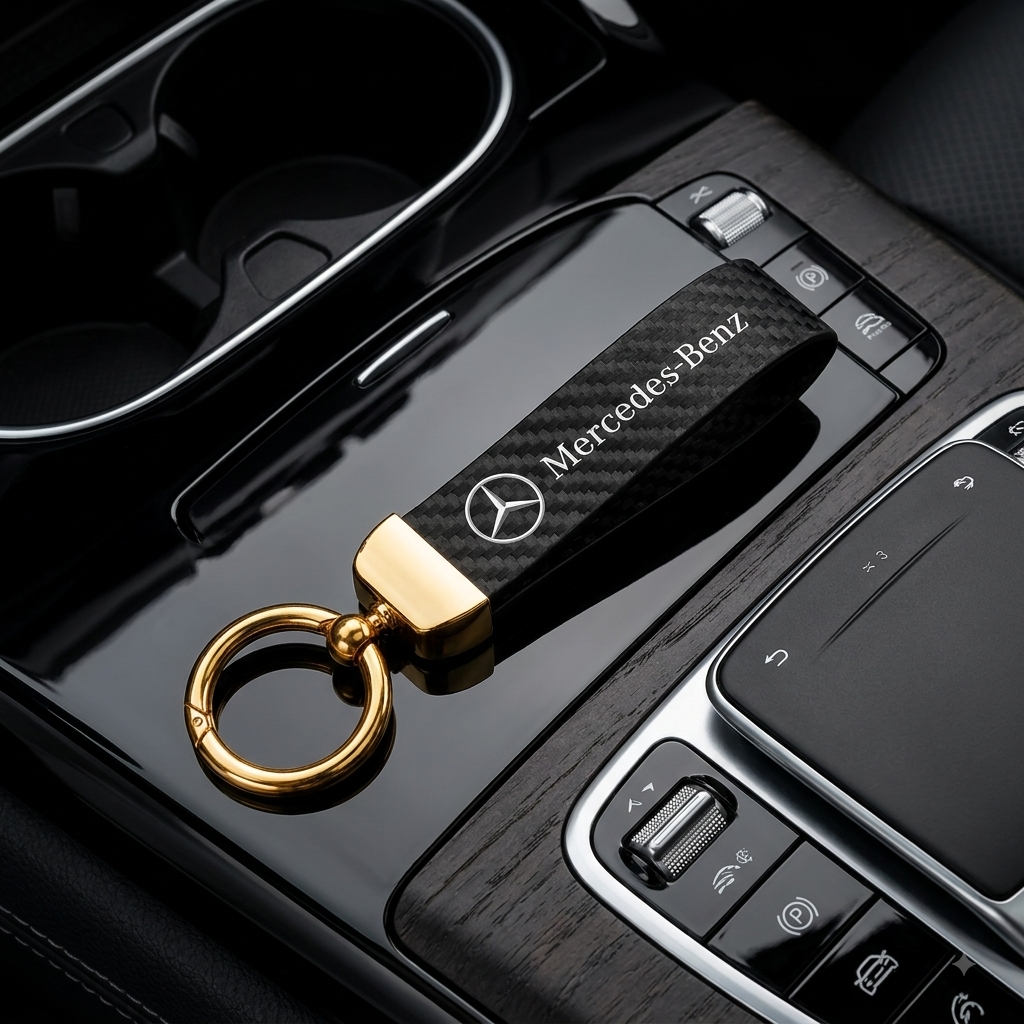 Keychain for Mercedes - Carbon & Gold
