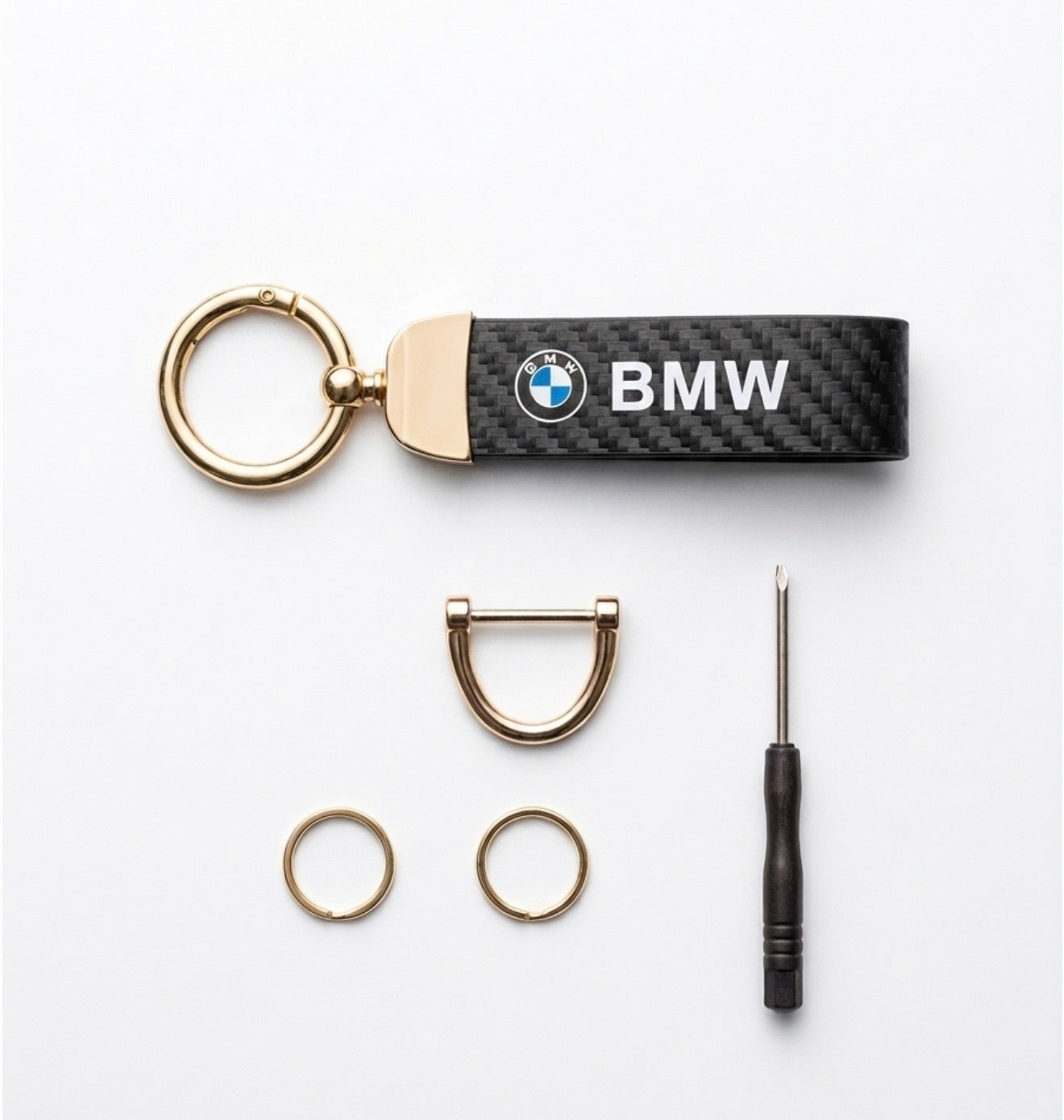 Keychain for BMW - Carbon & Gold