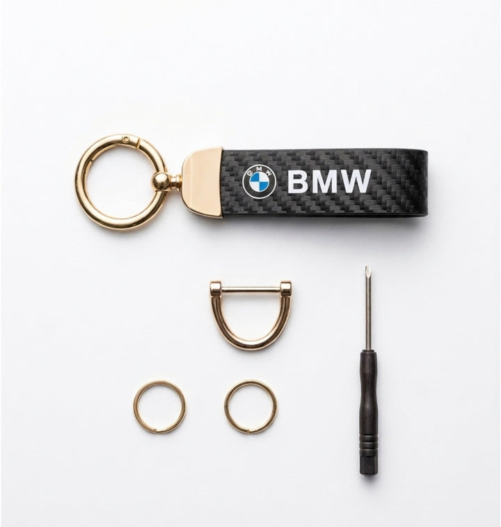Keychain for BMW - Carbon & Gold