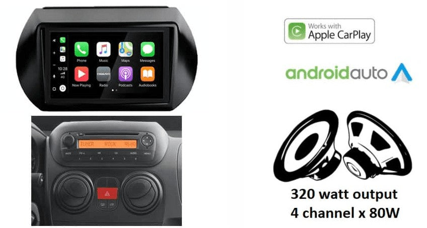 Citroën Nemo / Peugeot Bipper / Fiat Fiorino e.a. (vanaf 2008) – CarPlay-autoradio