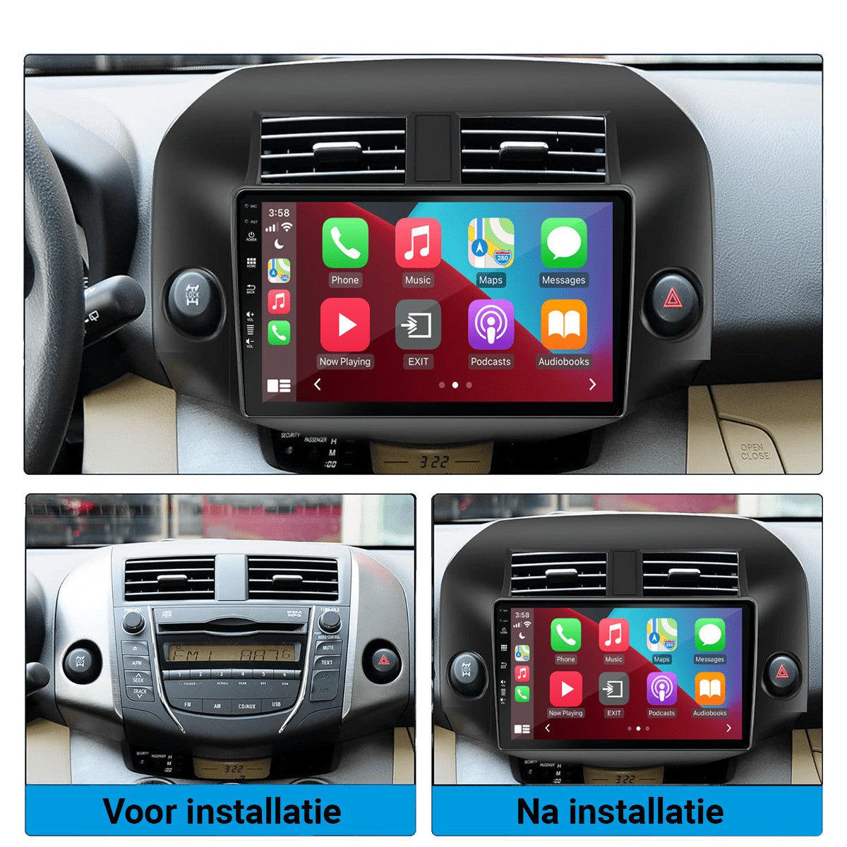 Toyota Rav4 (2006–2012) – CarPlay-scherm 10 inch · DAB+