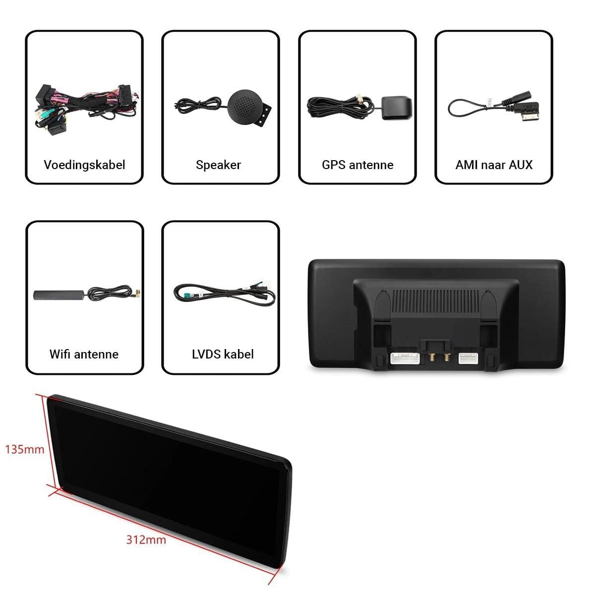 Mercedes-Benz A, B, C, E, CLA, GLA & GLC (NTG 4.5/4.7) – CarPlay-schermupgrade 12,3 inch