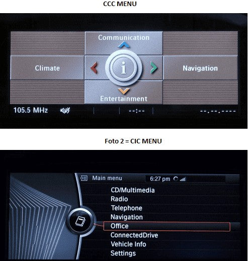 BMW 3-Serie (E90–E93) & 5-Serie (E60–E64) – CarPlay-scherm 8,8 inch · met handgreepcamera