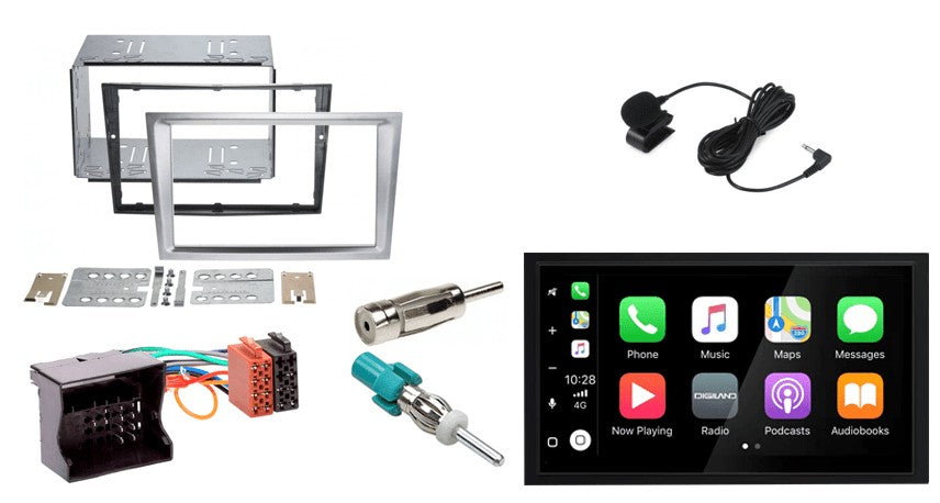 Opel Astra, Corsa, Vivaro, Zafira e.a. – CarPlay-autoradio · zilver · DAB+ · RD-675DBT
