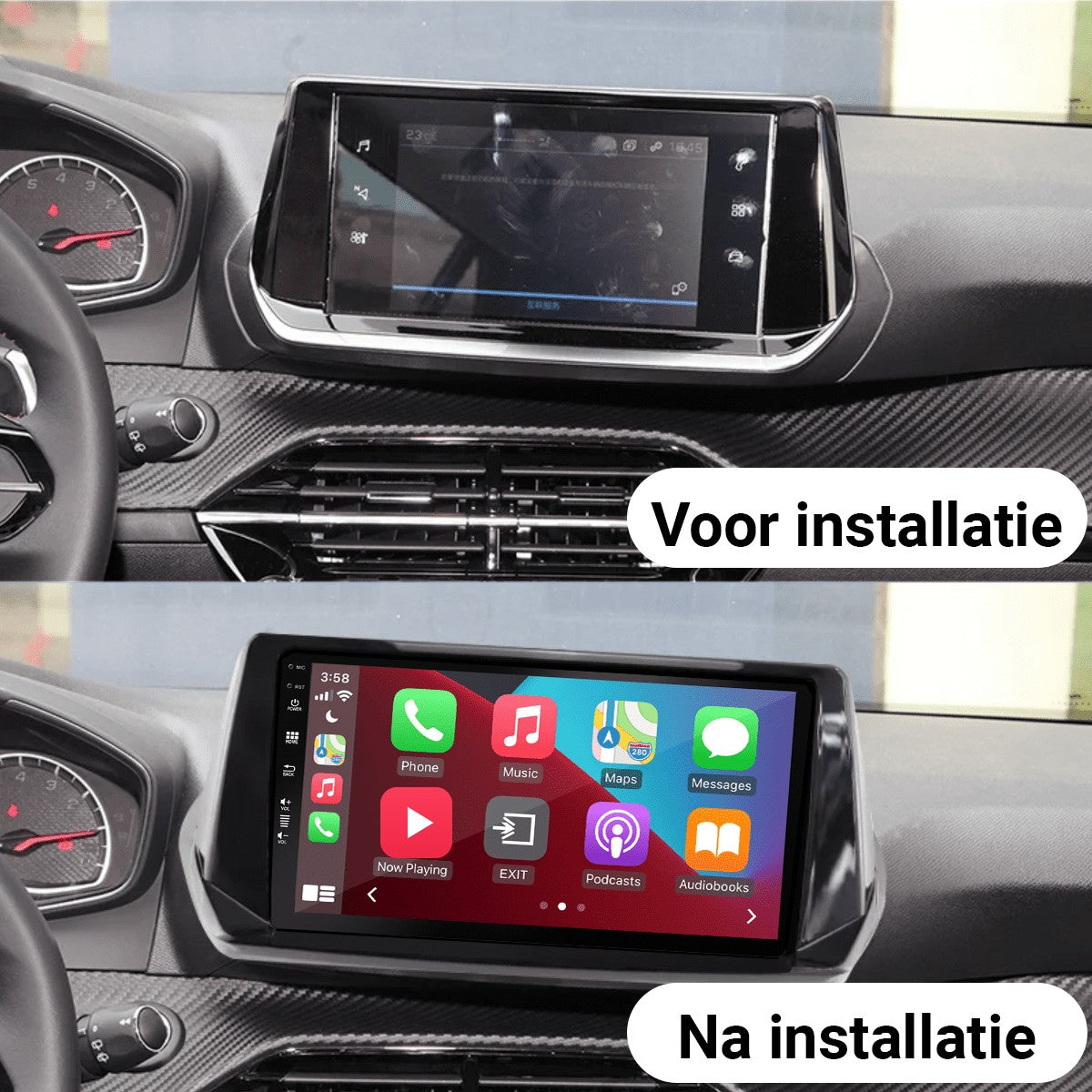 Peugeot 208 (2019–2022) – CarPlay-scherm 9 inch · DAB+ · RD-D040Q