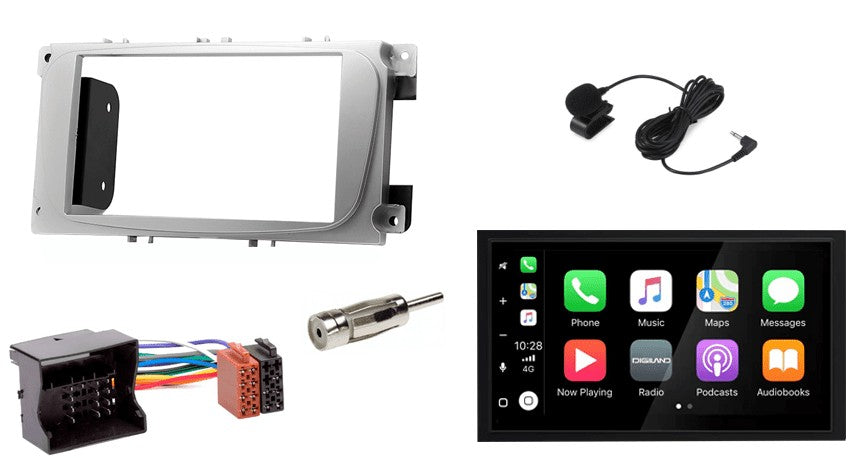 Ford Focus, Mondeo, C-Max, S-Max, Galaxy & Kuga – CarPlay-autoradio · DAB+ · zilver ovaal · RD-675DBT
