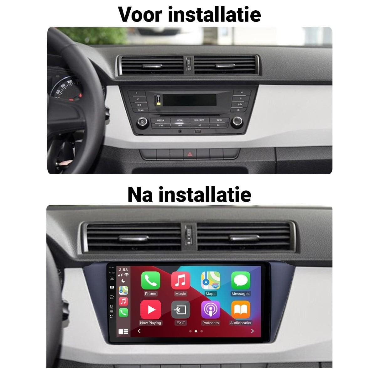 Škoda Fabia (2015–2021) – CarPlay-scherm 9 inch · RD-D040Q