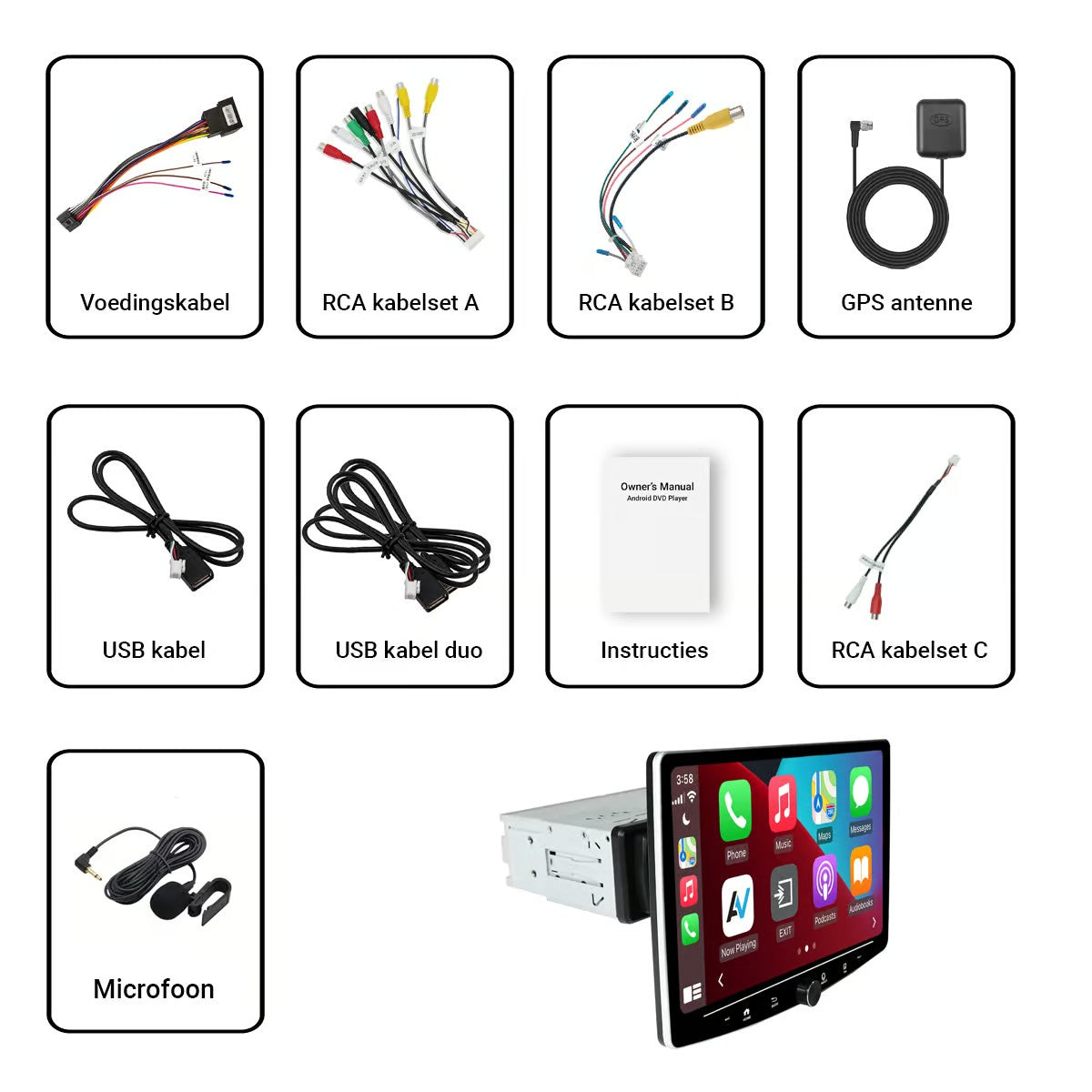 Fiat Ducato (vanaf 2006) – CarPlay-scherm 10,1 inch · draaibaar · QLED · RD-D040Q