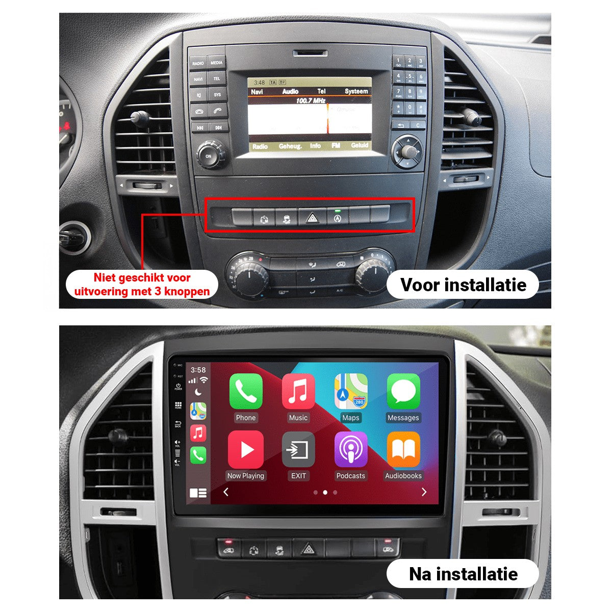 Mercedes-Benz Vito (W447) – CarPlay-scherm 10 inch · DAB+