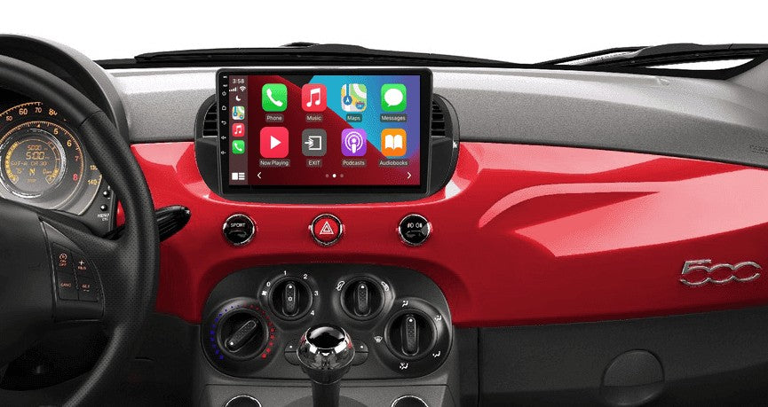 Fiat 500 (2007–2015) – CarPlay-scherm 9 inch · DAB+ · RD-D040Q