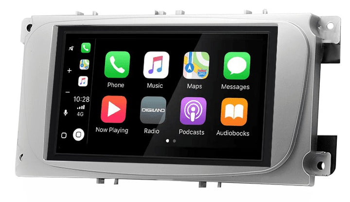 Ford Focus, Mondeo, C-Max, S-Max, Galaxy & Kuga – CarPlay-autoradio · DAB+ · zilver ovaal · RD-675DBT