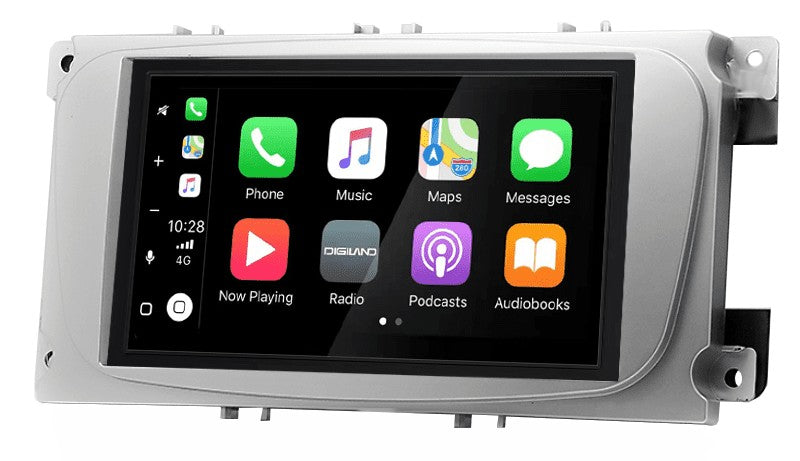 Ford Focus, Mondeo, C-Max, S-Max, Galaxy & Kuga – CarPlay-autoradio · DAB+ · zilver ovaal · RD-675DBT