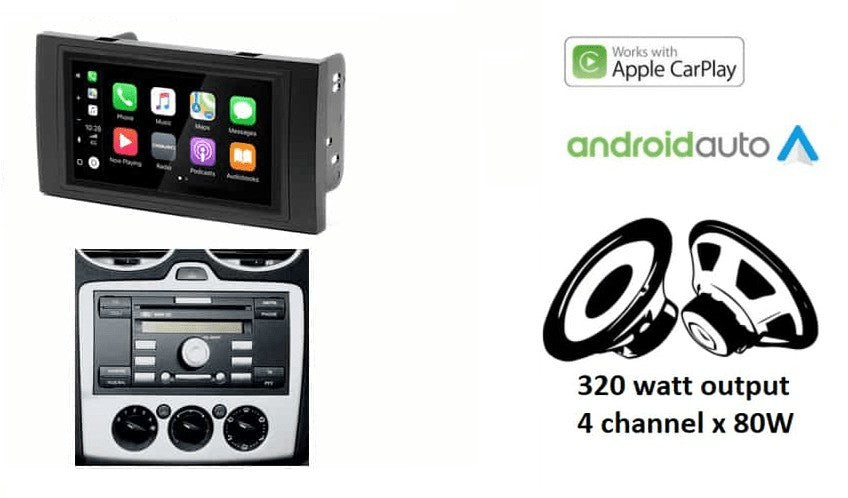 Ford Focus, Mondeo, C-Max, S-Max, Galaxy & Kuga – CarPlay-autoradio · DAB+ · zwart rechthoekig · RD-675DBT