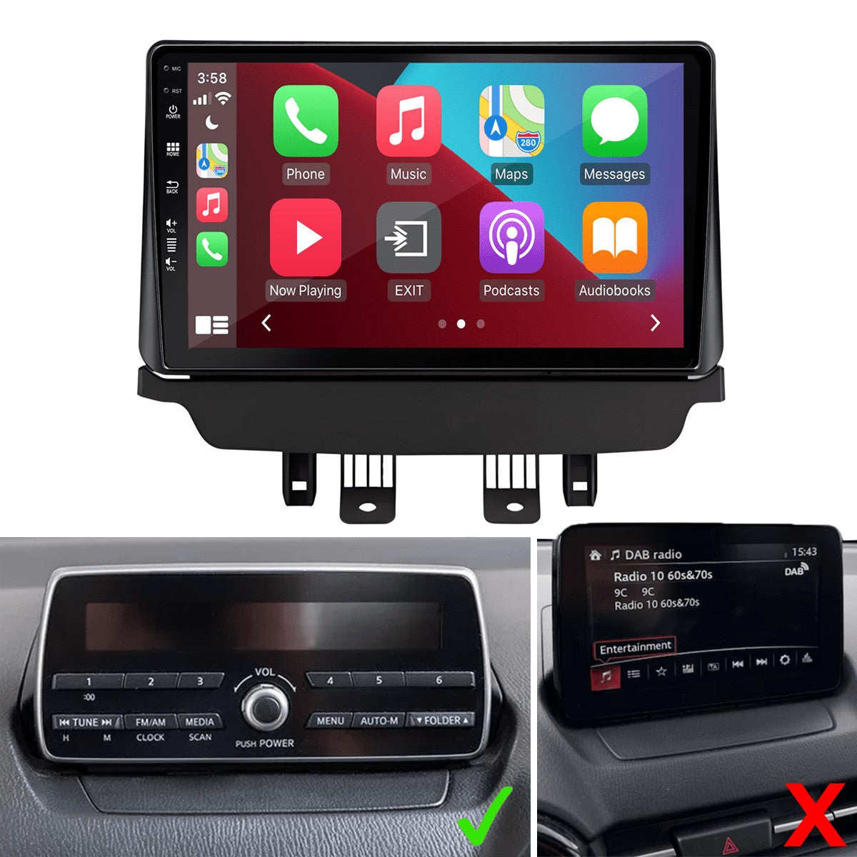 Mazda CX-3 (2014–2021) – CarPlay-scherm 9 inch · RD-D040Q