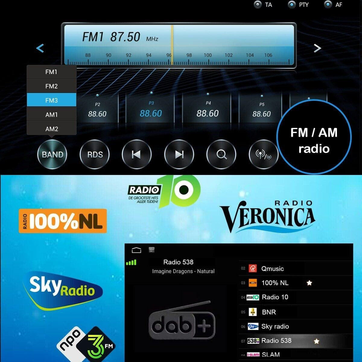 Citroën C2, C3, Berlingo & Jumpy – CarPlay-scherm 6,75 inch · RD-D040Q