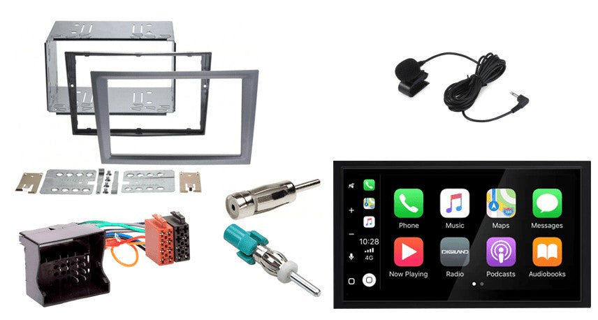 Opel Astra, Corsa, Vivaro, Zafira e.a. – CarPlay-autoradio · grijs · DAB+ · RD-675DBT