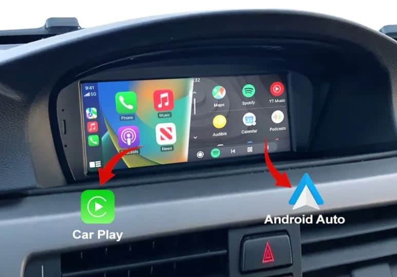 BMW 3-Serie (E90–E93) & 5-Serie (E60–E64) – CarPlay-scherm 8,8 inch · met handgreepcamera