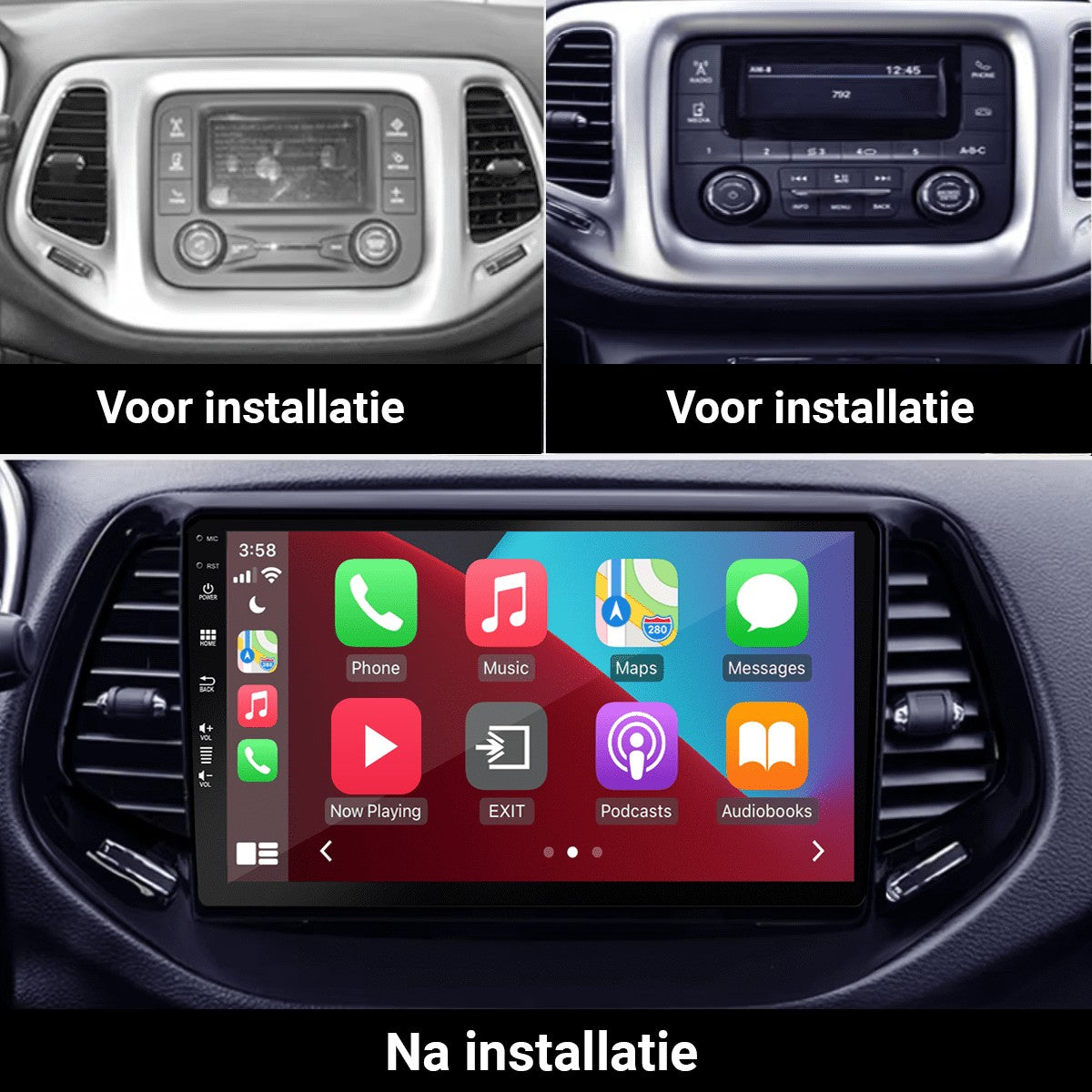 Jeep Compass (vanaf 2017) – CarPlay-scherm 10 inch · DAB+ · RD-D040Q