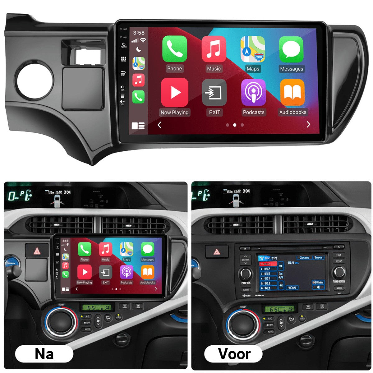 Toyota Prius C (2012–2014) – CarPlay-scherm 9 inch