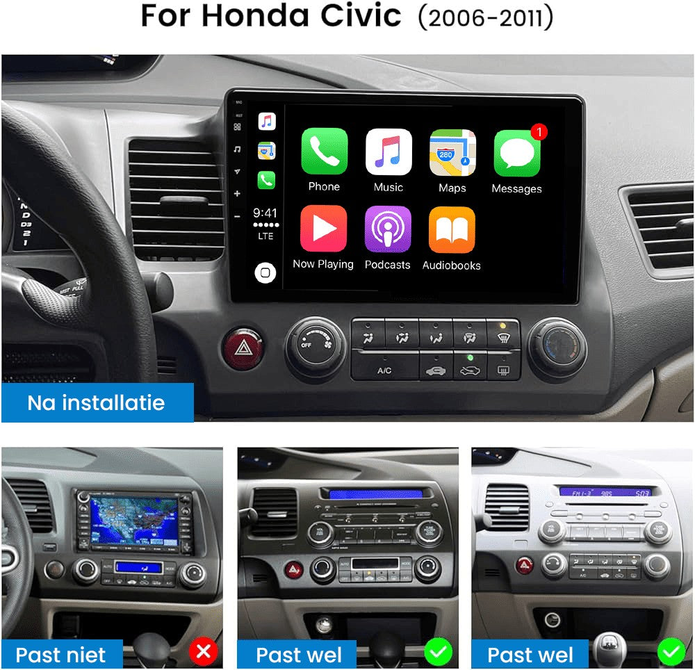 Honda Civic (2006–2011) – CarPlay-scherm 10 inch · DAB+ · ARG-1000DAB